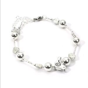 Adorable Silver Tone Bird‎ Bracelet Anklet